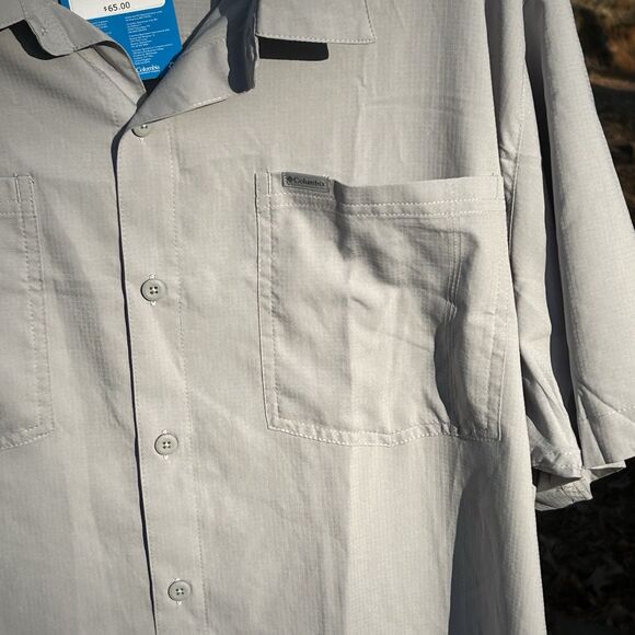 NEW Columbia Omni-Shade Red Eagle Lake Men's Short Sleeve Shirt Size 3X - Gray - Picture 3 of 12